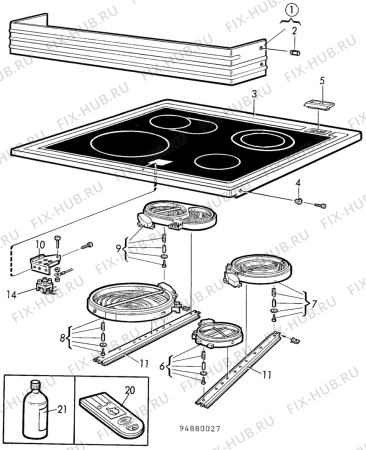 Взрыв-схема комплектующей Elektro Helios SK678-4 - Схема узла H10 Hob